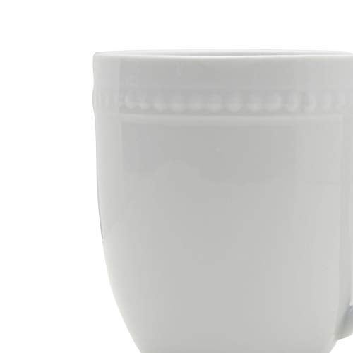 Everyday White Beaded Set of 4 Mugs, 14 ounce - Image 3