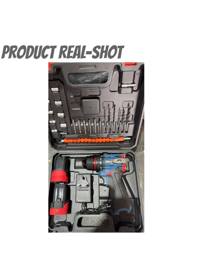 تريثاردوير مثقاب كهربائي لاسلكي بقوة 48 فولت مع بطاريتين وشاحن و22 قطعة ملحقات - Image 2