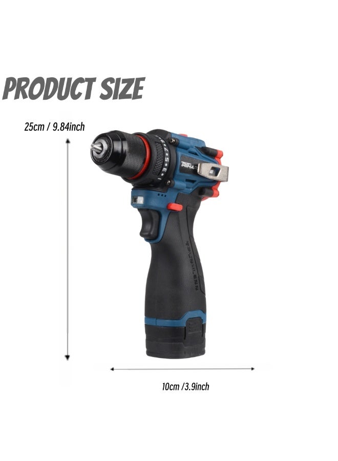 تريثاردوير مثقاب كهربائي لاسلكي بقوة 48 فولت مع بطاريتين وشاحن و22 قطعة ملحقات - Image 3