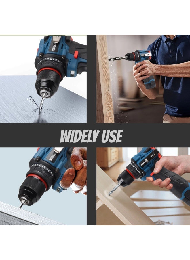 تريثاردوير مثقاب كهربائي لاسلكي بقوة 48 فولت مع بطاريتين وشاحن و22 قطعة ملحقات - Image 5