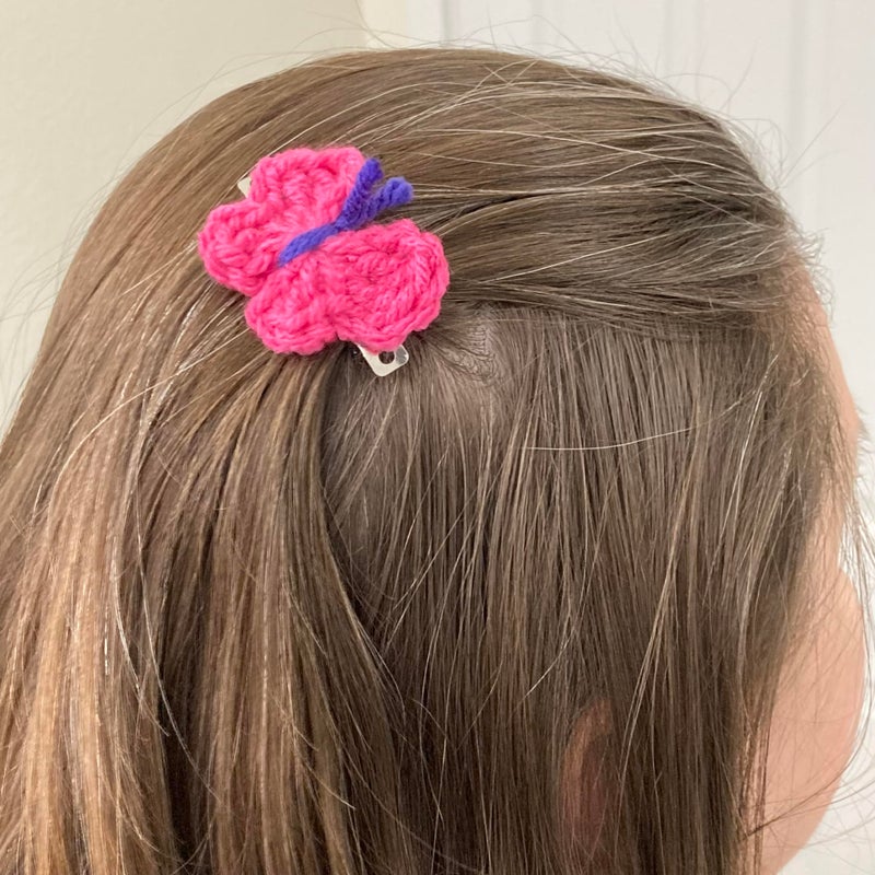 Crocheted Butterfly Barrettes, 5-Pack - Image 3