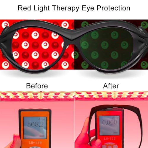 mozeeda Red Light Therapy Glasses, Laser Hair Removal Glasses, IPL Laser Safety Glasses 190-450nm&560-2000nm, Eyes Protection for Tanning Goggles and Red Light Therapy - Image 5