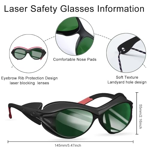 mozeeda Red Light Therapy Glasses, Laser Hair Removal Glasses, IPL Laser Safety Glasses 190-450nm&560-2000nm, Eyes Protection for Tanning Goggles and Red Light Therapy - Image 3