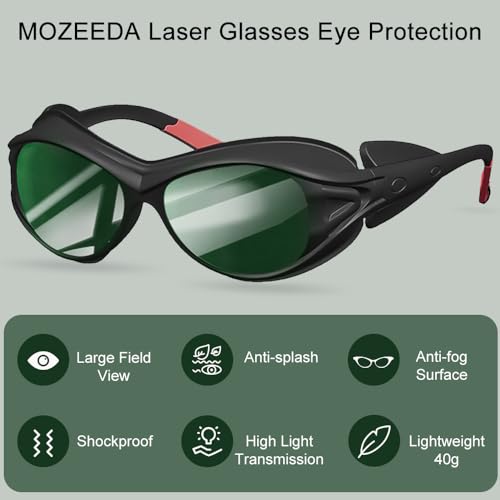 mozeeda Red Light Therapy Glasses, Laser Hair Removal Glasses, IPL Laser Safety Glasses 190-450nm&560-2000nm, Eyes Protection for Tanning Goggles and Red Light Therapy - Image 2