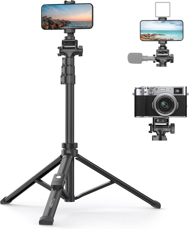 TONEOF 170cm Phone Camera Tripod Stand with Remote & Phone Holder, Monopod Tripod for Travel/Video Recording,Tall Smartphone Tripod Compatible with iPhone/Android/Webcamera - Image 1