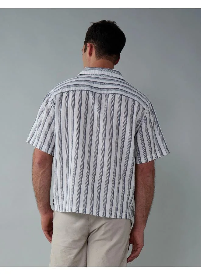 American Eagle AE Poolside Linen-Blend Button-Up Shirt