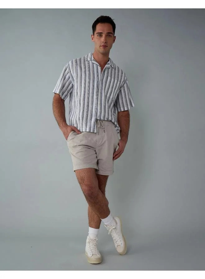 امريكان ايجل AE Poolside Linen-Blend Button-Up Shirt