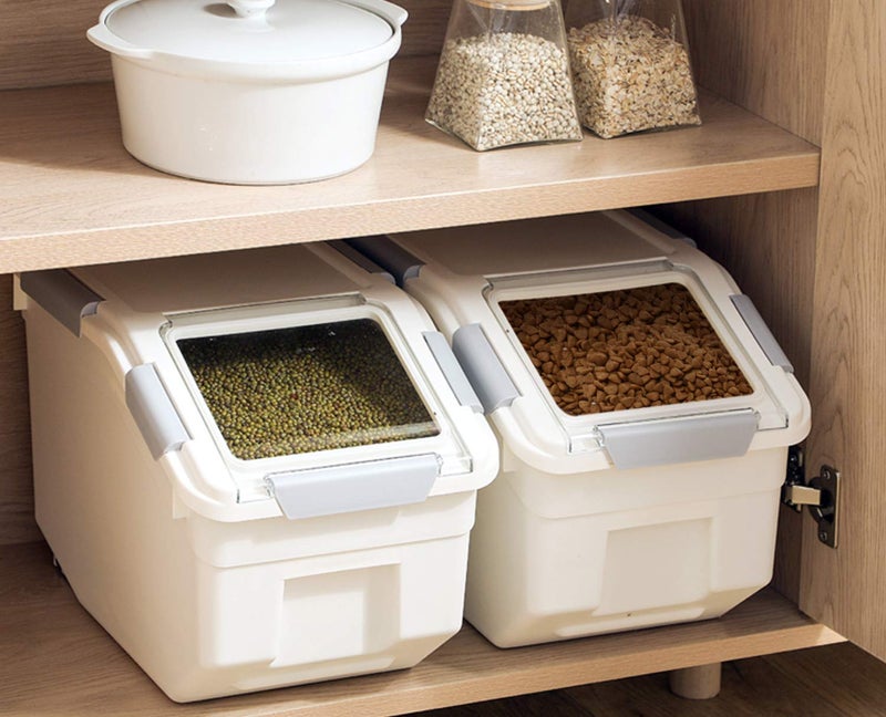 LISM 2 Pack Dog Food Storage Container with Scoop,Large Airtight Pet Dog Food Bin,Container for Dog Treats Rice,Dog Cat Dry Food Bin,Baking Supplies,Flour,Rice,Kitchen Pantry Cereal(10 LB) - Image 4