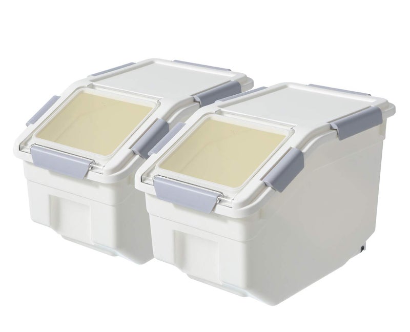 LISM 2 Pack Dog Food Storage Container with Scoop,Large Airtight Pet Dog Food Bin,Container for Dog Treats Rice,Dog Cat Dry Food Bin,Baking Supplies,Flour,Rice,Kitchen Pantry Cereal(10 LB) - Image 1
