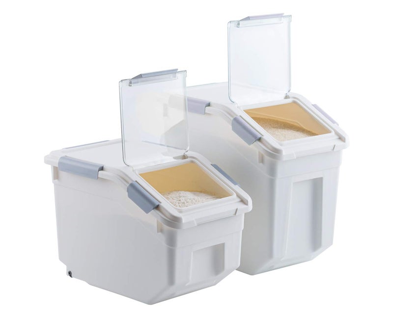 LISM 2 Pack Dog Food Storage Container with Scoop,Large Airtight Pet Dog Food Bin,Container for Dog Treats Rice,Dog Cat Dry Food Bin,Baking Supplies,Flour,Rice,Kitchen Pantry Cereal(10 LB) - Image 5