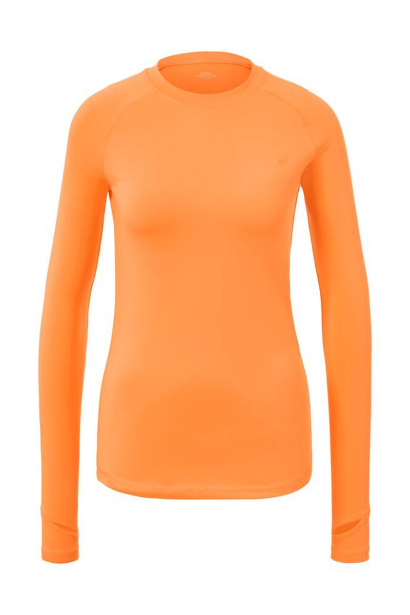 Tchibo بلوزة تدريب طويلة الأكمام للنساء، برتقالية - Image 2