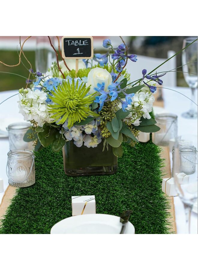 Green Christmas Table Runner, Artificial Grass Table Runner Decor for Wedding Party Bridal Shower (Color : 280CM) - Image 1