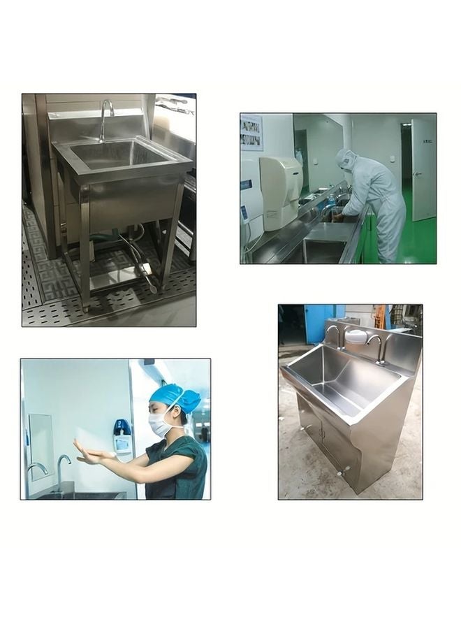 1 Set Floor Standing Foot Pedal Control Valve Single Cold Water Tap - Image 5