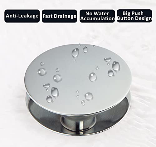 Artiwell Universal Bathroom Sink Drain Stopper, Fits Most Pop-Up Drains for Vessel Sink Lavatory Vanity, Sink Drain Strainer with Detachable Hair Catcher, Tested by Plumber in US (Chrome Plated) - Image 5
