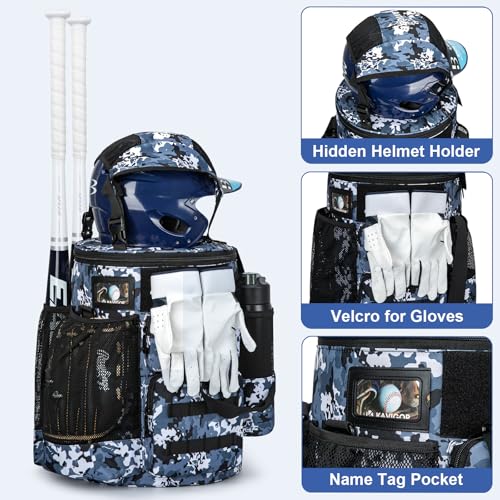KAVIGOR Baseball Bucket Bag, Softball Coaches Bag with Padded Seat, Bucket Cover with Insulated Pocket and Hidden Helmet Holder - Image 5