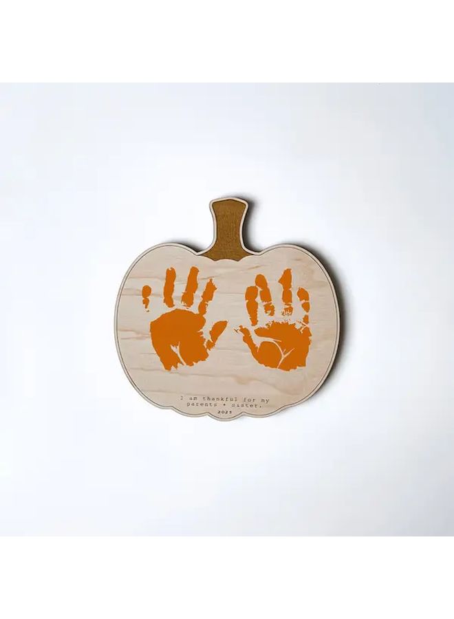 Handprint Pumpkin Sign Rustic Farmhouse Decor First Halloween Thanksgiving Keepsake - Image 5