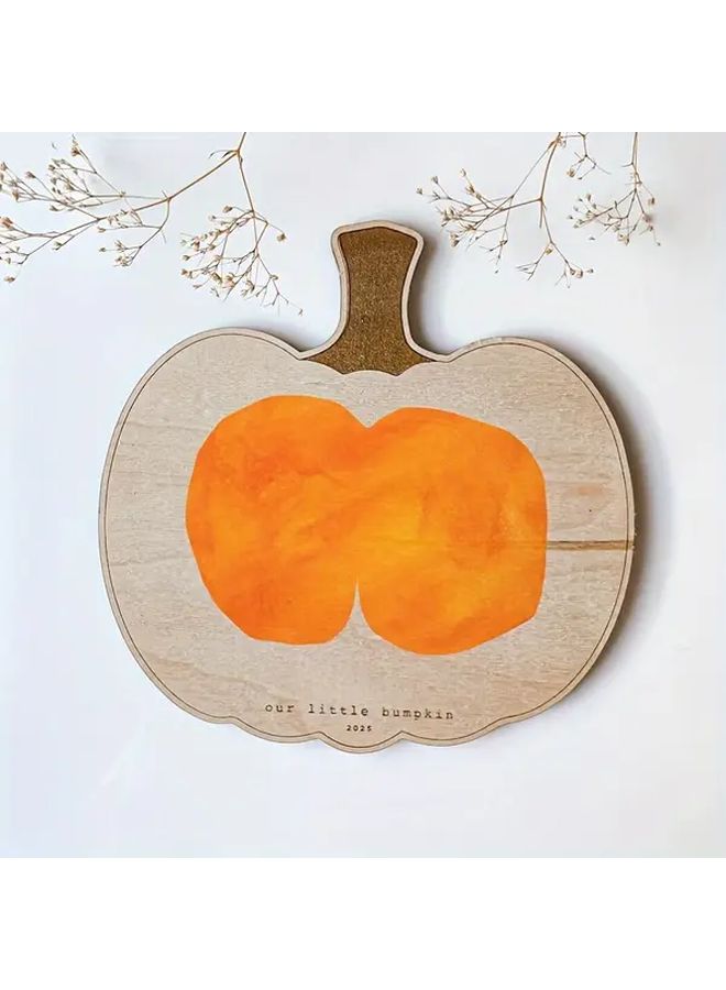 Handprint Pumpkin Sign Rustic Farmhouse Decor First Halloween Thanksgiving Keepsake - Image 3