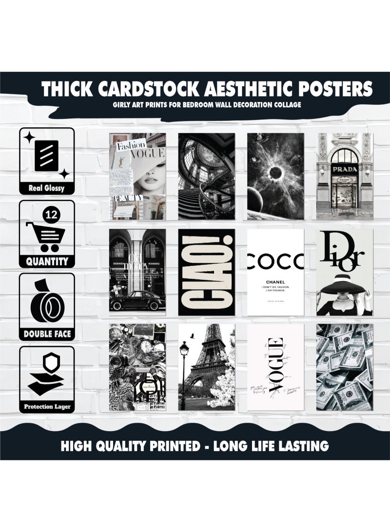 Set of 12 black and white wall posters, high-quality printing on 300gsm coated paper, ready to hang, with a modern design suitable for young men and women. - Image 4