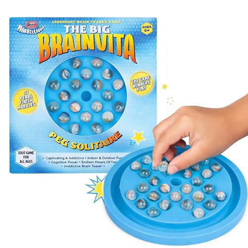 LAALIYA Brainvita Peg Solitaire Board Game – Classic Marble Puzzle with 33 Pearl Finish Marbles | Mind Challenge Strategy Game for Kids & Adults | Single Player Brain Teaser Toy for Ages 5+ - Image 1