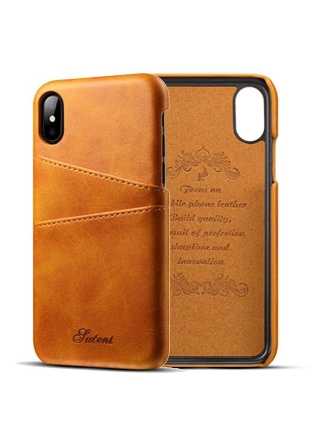 Loquat Flip Case Cover For Apple iPhone X Brown - Image 1