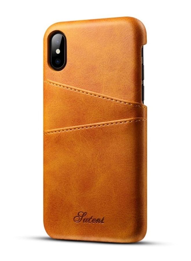 Loquat Flip Case Cover For Apple iPhone X Brown - Image 3