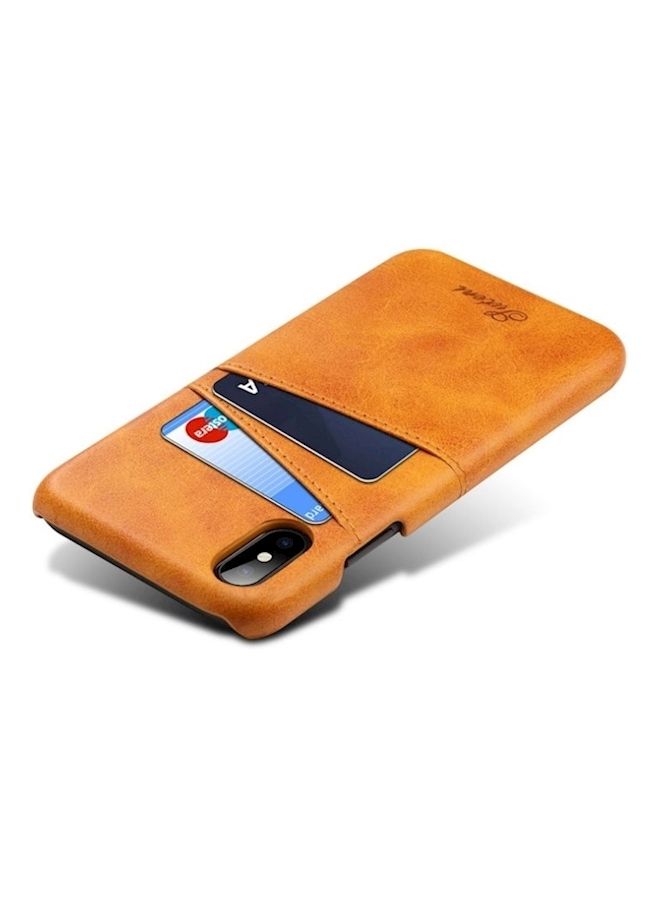 Loquat Flip Case Cover For Apple iPhone X Brown - Image 2