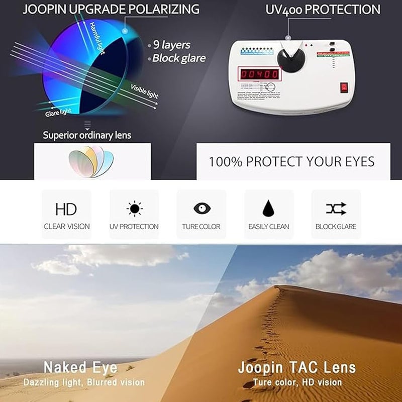 Joopin Oversized Square Polarized Sunglasses for Men Women UV400 Protection - Image 5