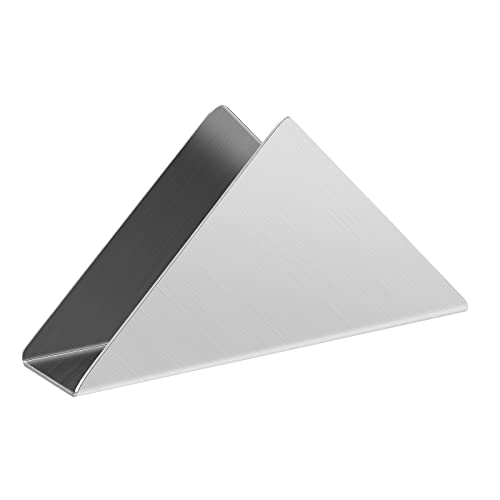 luvtree Silver Stainless Steel 304 Napkin Holder, Modern Triangle Cocktail Napkin Dispenser Organizer for Kitchen Countertops, Dinner Tables, Picnic Tables - Image 1