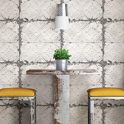 NuWallpaper Vintage Tin Tile Peel & Stick Wallpaper - Image 3