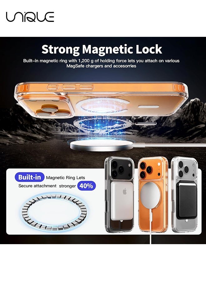 Unique Compatible with iPhone 17 Pro Case 【Compatible with MagSafe】 - Ultra-Thin Transparent Hard PC and Soft TPU Cover - with Shockproof Bumper and Anti-Scratch Back - Clear - Image 3