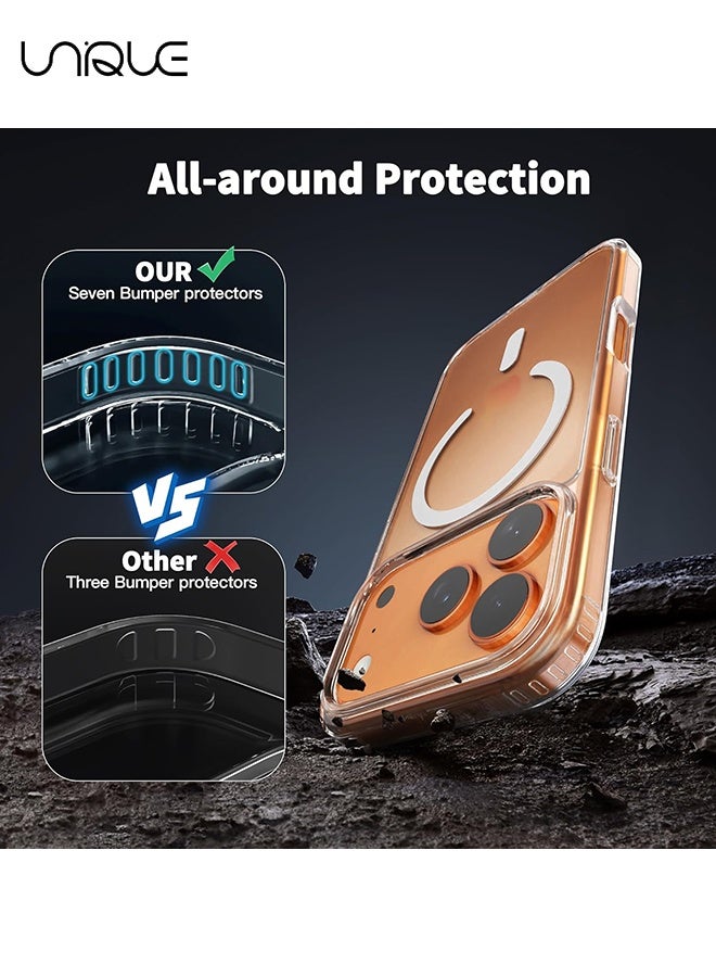 Unique Compatible with iPhone 17 Pro Case 【Compatible with MagSafe】 - Ultra-Thin Transparent Hard PC and Soft TPU Cover - with Shockproof Bumper and Anti-Scratch Back - Clear - Image 4