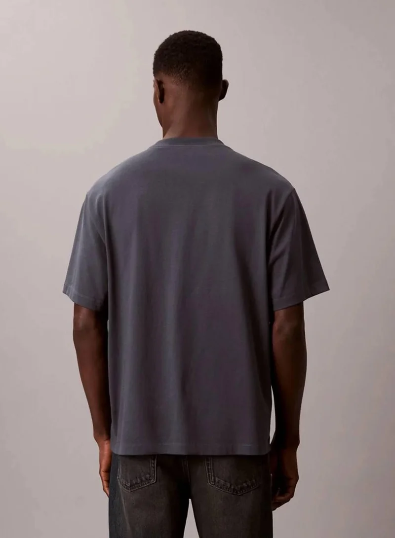 Calvin Klein Jeans Harlem Night Blue Monologo Graphic Relaxed T-Shirt for Men | Best Price UAE