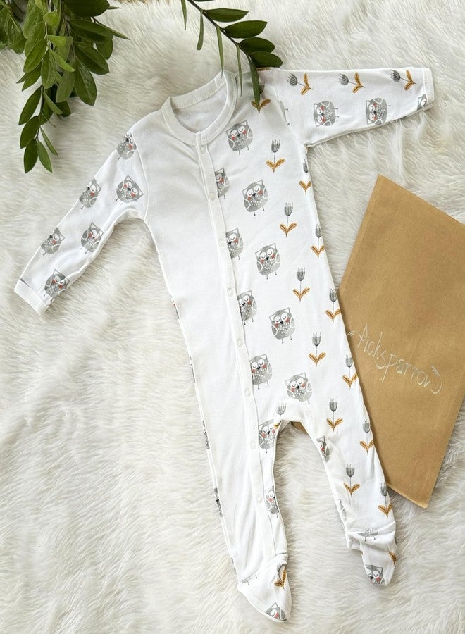 Picksparrow طقم ملابس أطفال حديثي الولادة من القطن من بيكسبارو، يتضمن رومبير، قبعة، جوارب، وقفازات/مستلزمات أساسية لحديثي الولادة (مجموعة من 4 قطع، سناب-أول) (3-6 أشهر) - Image 3