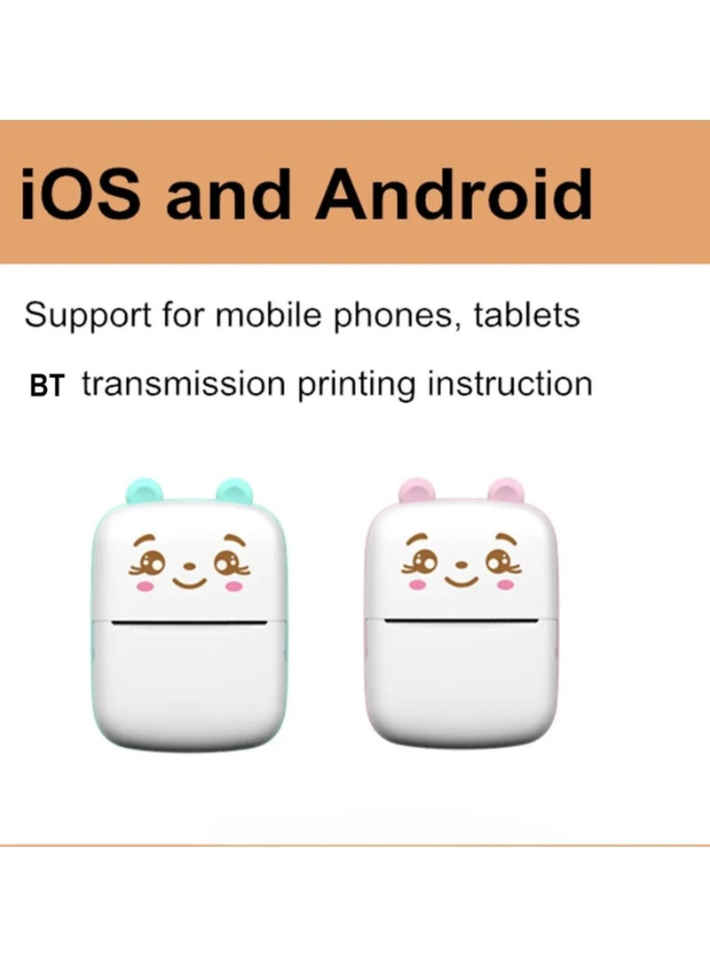 طابعة محمولة، طابعة صغيرة للجيب، طابعة حرارية بلوتوث لاسلكية مع كابل USB لورق الطباعة الحرارية للملاحظات، طباعة مستندات الويب، إيصالات الطباعة، الدراسة والمكتب المنزلي، أزرق - Image 5