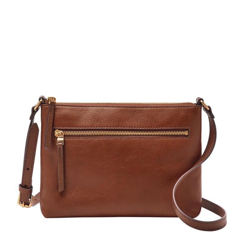 Fossil Women's Fiona Leather Small Crossbody Purse Handbag, Brown (Model: ZB7668200) - Image 1