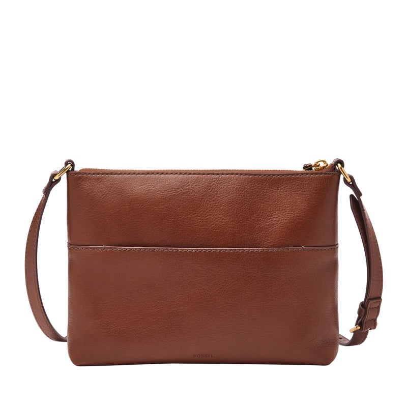 Fossil Women's Fiona Leather Small Crossbody Purse Handbag, Brown (Model: ZB7668200) - Image 3