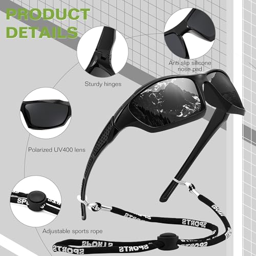 Karsaer 3PACK Sport Polarized Sunglasses for Men Stylish Women Cycling Running Baseball Sun Glasses E1369 - Image 4