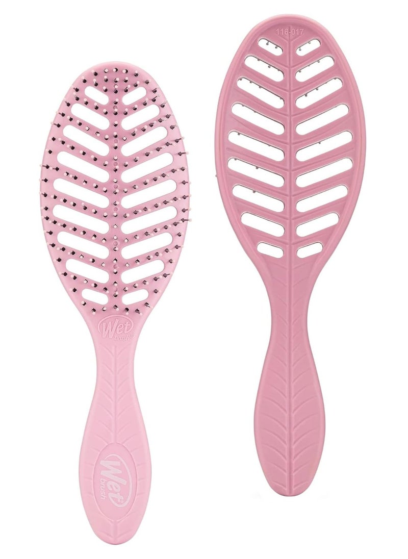 Wet brush Wet Brush Go Green Speed Dry Hair Brush – Pink | Ultra-Fast Drying Vented Design | HeatFlex Bristles for Effortless Detangling | Reduces Hair Breakage | Ideal for Wet & Dry Hair  - Image 2