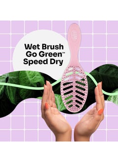 Wet brush Wet Brush Go Green Speed Dry Hair Brush – Pink | Ultra-Fast Drying Vented Design | HeatFlex Bristles for Effortless Detangling | Reduces Hair Breakage | Ideal for Wet & Dry Hair  - Image 3