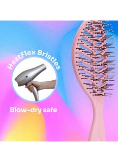 Wet brush Wet Brush Go Green Speed Dry Hair Brush – Pink | Ultra-Fast Drying Vented Design | HeatFlex Bristles for Effortless Detangling | Reduces Hair Breakage | Ideal for Wet & Dry Hair  - Image 5