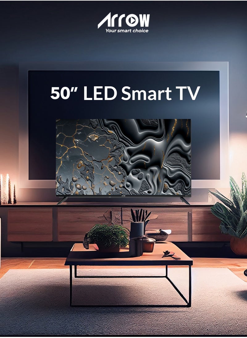50 Inch 4K Google TV, Android 9 with Chromecast, UHD 3840x2160 Resolution, DLED Display, 16:9 Aspect Ratio, 2GB DDR, 8GB Storage, 4 HDMI & 2 USB Ports, Stereo Sound, 178° Viewing Angle | Model Name: RO-50LEG
