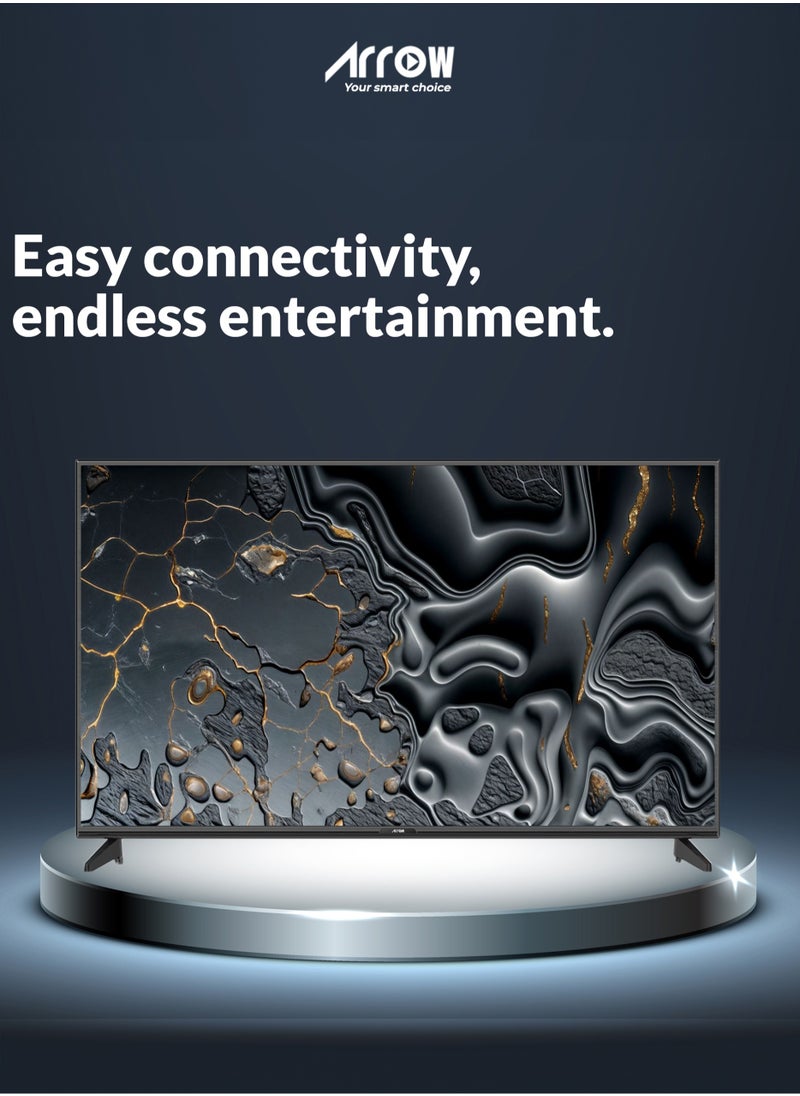 50 Inch 4K Google TV, Android 9 with Chromecast, UHD 3840x2160 Resolution, DLED Display, 16:9 Aspect Ratio, 2GB DDR, 8GB Storage, 4 HDMI & 2 USB Ports, Stereo Sound, 178° Viewing Angle | Model Name: RO-50LEG
