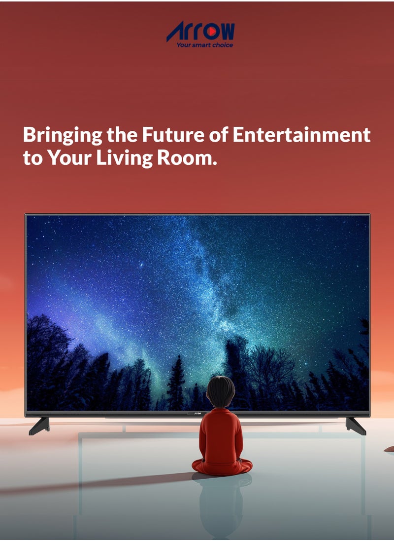 50 Inch 4K Google TV, Android 9 with Chromecast, UHD 3840x2160 Resolution, DLED Display, 16:9 Aspect Ratio, 2GB DDR, 8GB Storage, 4 HDMI & 2 USB Ports, Stereo Sound, 178° Viewing Angle | Model Name: RO-50LEG
