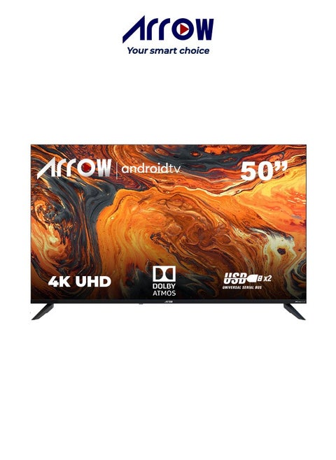 50 Inch 4K Google TV, Android 9 with Chromecast, UHD 3840x2160 Resolution, DLED Display, 16:9 Aspect Ratio, 2GB DDR, 8GB Storage, 4 HDMI & 2 USB Ports, Stereo Sound, 178° Viewing Angle | Model Name: RO-50LEG
