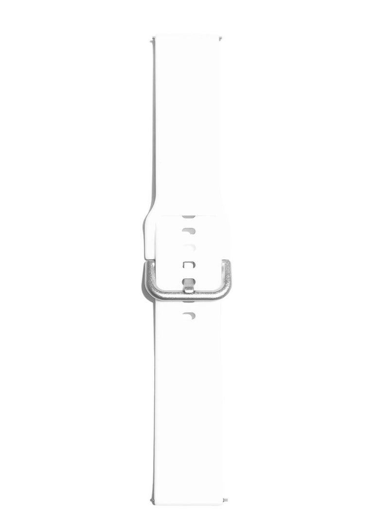Replacement Silicone Sport Strap 20mm For Oraimo OSW16- Smart Watch  - White - Image 5
