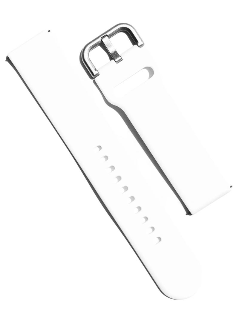 Replacement Silicone Sport Strap 20mm For Oraimo OSW16- Smart Watch  - White - Image 2