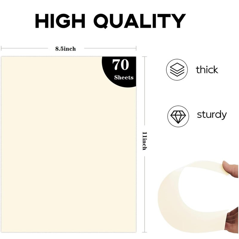 Mintboo 8.5â€x 11â€ Cream Art Drawing Paper for Painting Construction Bulk 80gsm Craft Paper for Sketch Doodles Coloring (70 Sheets) - Image 2