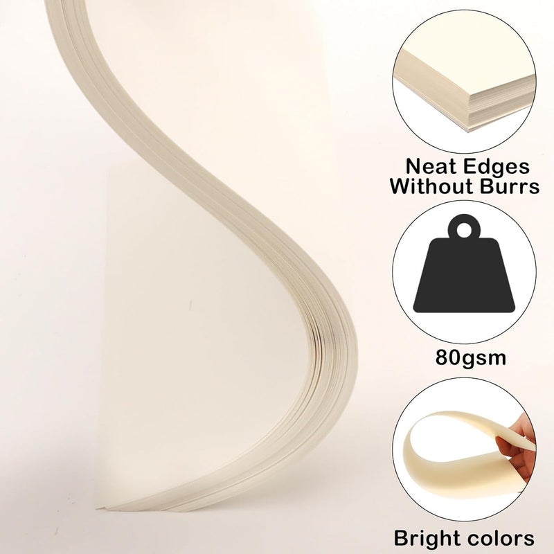 Mintboo 8.5â€x 11â€ Cream Art Drawing Paper for Painting Construction Bulk 80gsm Craft Paper for Sketch Doodles Coloring (70 Sheets) - Image 3
