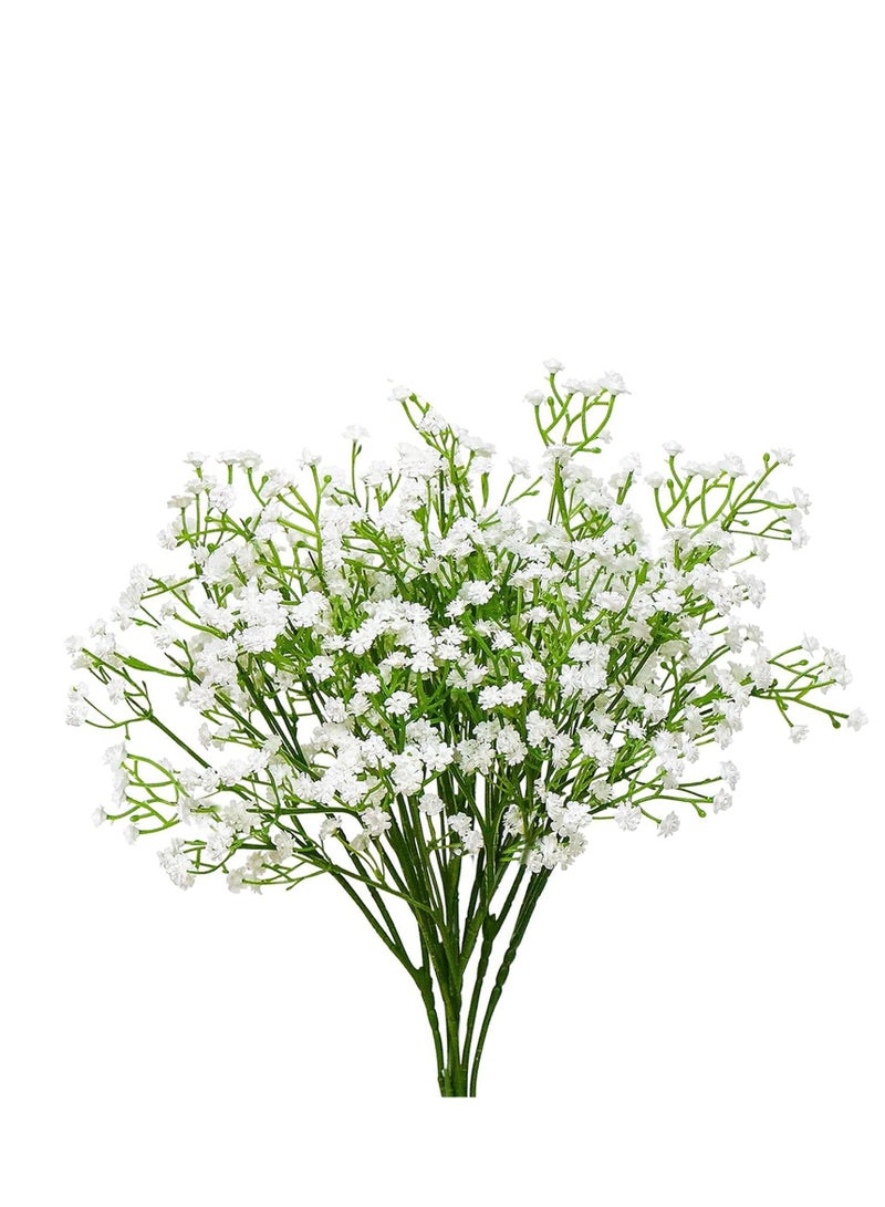 SYOSI Gypsophila Artificial Flowers for Decoration, 10pcs Fake Decorative White Artificial Faux, Babysbreath Flower Outdoor for Wedding Party Home Decor, Made of Plastic, Soft and Durable - Image 1