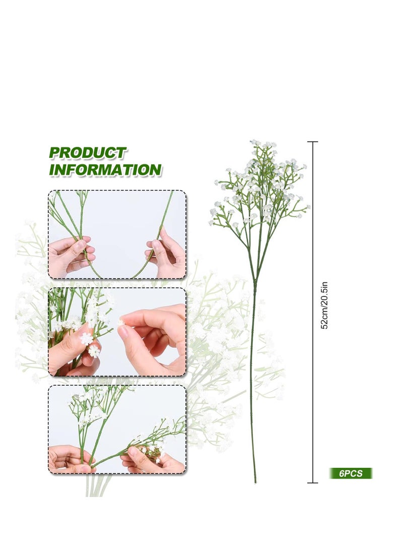 SYOSI Gypsophila Artificial Flowers for Decoration, 10pcs Fake Decorative White Artificial Faux, Babysbreath Flower Outdoor for Wedding Party Home Decor, Made of Plastic, Soft and Durable - Image 3